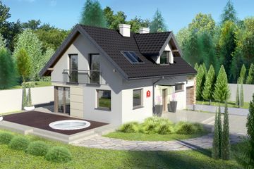  Projekt domu przy Alabastrowej 3 (KRK1282) - projekt domu parterowego z poddaszem - Zdjęcie 1