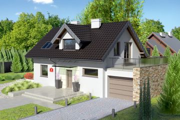  Projekt domu przy Alabastrowej 3 (KRK1282) - projekt domu parterowego z poddaszem - Zdjęcie 2