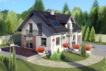  Projekt domu przy Alabastrowej 4 (KRK1280) - projekt domu parterowego z poddaszem - Zdjęcie 1