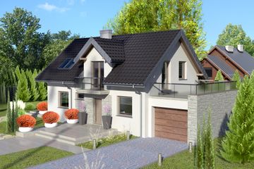  Projekt domu przy Alabastrowej 4 (KRK1280) - projekt domu parterowego z poddaszem - Zdjęcie 2