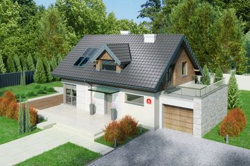  Projekt domu przy Alabastrowej 6 (KRK1302) - projekt domu parterowego z poddaszem - Zdjęcie 1