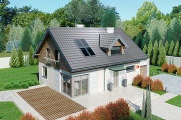  Projekt domu przy Alabastrowej 6 (KRK1302) - projekt domu parterowego z poddaszem - Zdjęcie 2