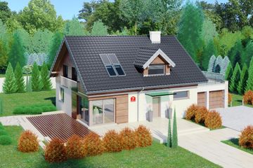  Projekt domu przy Alabastrowej 7 (KRK1303) - projekt domu parterowego z poddaszem - Zdjęcie 1