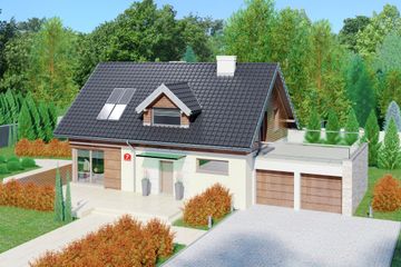  Projekt domu przy Alabastrowej 7 (KRK1303) - projekt domu parterowego z poddaszem - Zdjęcie 2