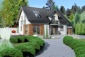  Projekt domu przy Alabastrowej 8 (KRK1308) - projekt domu parterowego z poddaszem - Zdjęcie 1