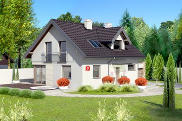  Projekt domu przy Alabastrowej 9 (KRK1324) - projekt domu parterowego z poddaszem - Zdjęcie 1