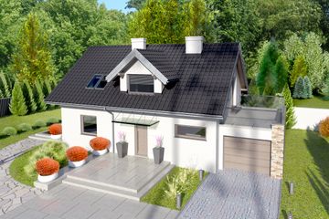  Projekt domu przy Alabastrowej 9 (KRK1324) - projekt domu parterowego z poddaszem - Zdjęcie 2