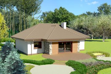  Projekt domu przy Altanowej 2 (KRK1212) - projekt domu parterowego - Zdjęcie 2