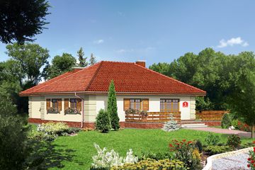  Projekt domu przy Bajecznej (KRK1041) - projekt domu parterowego - Zdjęcie 2