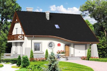  Projekt domu przy Berberysowej (KRK1156) - projekt domu parterowego z poddaszem - Zdjęcie 1