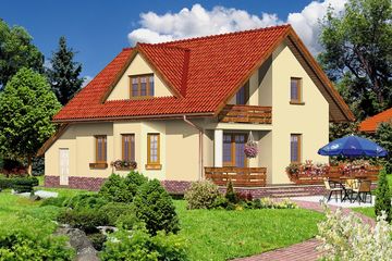  Projekt domu przy Błękitnej (KRK1042) - projekt domu parterowego z poddaszem - Zdjęcie 2