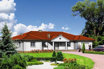  Projekt domu przy Brzozowej (KRK1022) - projekt domu parterowego - Zdjęcie 1