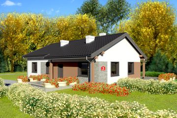  Projekt domu przy Bukowej 3 (KRK1283) - projekt domu parterowego - Zdjęcie 1