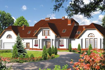  Projekt domu przy Cedrowej (KRK1046) - projekt domu parterowego z poddaszem - Zdjęcie 1