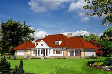  Projekt domu przy Cisowej (KRK1107) - projekt domu parterowego z poddaszem - Zdjęcie 1