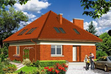  Projekt domu przy Cynamonowej (KRK1164) - projekt domu parterowego z poddaszem - Zdjęcie 1