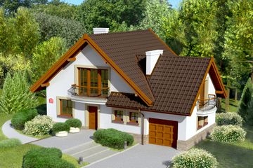  Projekt domu przy Cyprysowej 10 (KRK1228) - projekt domu parterowego z poddaszem - Zdjęcie 1