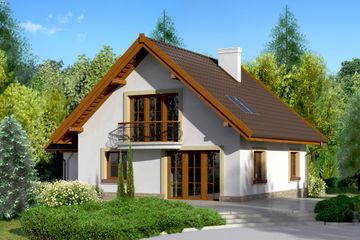  Projekt domu przy Cyprysowej 10 (KRK1228) - projekt domu parterowego z poddaszem - Zdjęcie 2