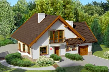  Projekt domu przy Cyprysowej 11 (KRK1229) - projekt domu parterowego z poddaszem - Zdjęcie 1