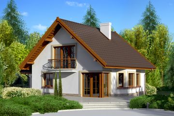  Projekt domu przy Cyprysowej 11 (KRK1229) - projekt domu parterowego z poddaszem - Zdjęcie 2