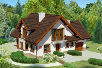  Projekt domu przy Cyprysowej 14 (KRK1231) - projekt domu parterowego z poddaszem - Zdjęcie 1