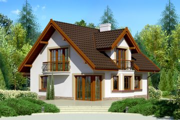  Projekt domu przy Cyprysowej 14 (KRK1231) - projekt domu parterowego z poddaszem - Zdjęcie 2