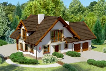  Projekt domu przy Cyprysowej 15 (KRK1236) - projekt domu parterowego z poddaszem - Zdjęcie 1