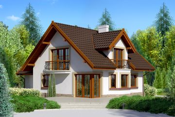  Projekt domu przy Cyprysowej 15 (KRK1236) - projekt domu parterowego z poddaszem - Zdjęcie 2