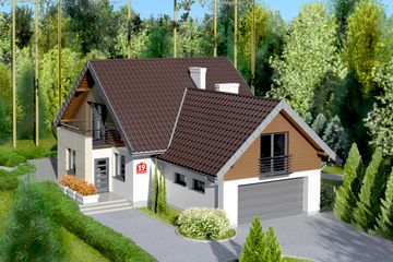  Projekt domu przy Cyprysowej 19 (KRK1251) - projekt domu parterowego z poddaszem - Zdjęcie 1