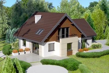  Projekt domu przy Cyprysowej 19 (KRK1251) - projekt domu parterowego z poddaszem - Zdjęcie 2