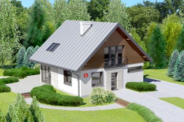  Projekt domu przy Cyprysowej 2 (KRK1234) - projekt domu parterowego z poddaszem - Zdjęcie 1