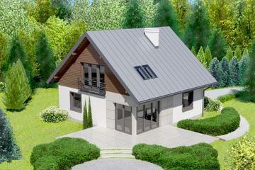  Projekt domu przy Cyprysowej 2 (KRK1234) - projekt domu parterowego z poddaszem - Zdjęcie 2