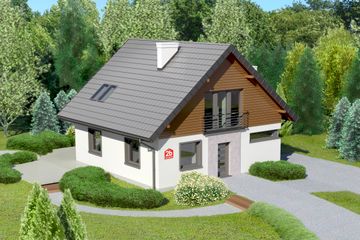  Projekt domu przy Cyprysowej 2 bis (KRK1233) - projekt domu parterowego z poddaszem - Zdjęcie 1