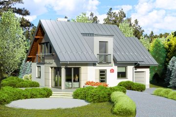  Projekt domu przy Cyprysowej 21 (KRK1239) - projekt domu parterowego z poddaszem - Zdjęcie 1