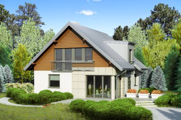  Projekt domu przy Cyprysowej 21 (KRK1239) - projekt domu parterowego z poddaszem - Zdjęcie 2