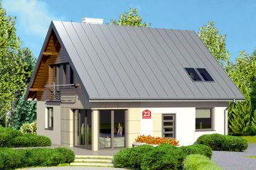  Projekt domu przy Cyprysowej 23 (KRK1244) - projekt domu parterowego z poddaszem - Zdjęcie 1