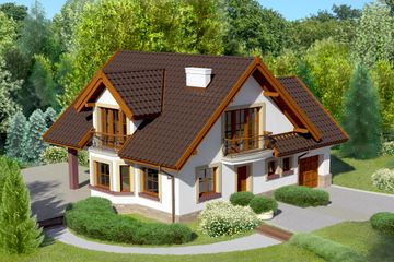  Projekt domu przy Cyprysowej 25 (KRK1255) - projekt domu parterowego z poddaszem - Zdjęcie 1