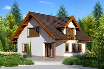  Projekt domu przy Cyprysowej 25 (KRK1255) - projekt domu parterowego z poddaszem - Zdjęcie 2