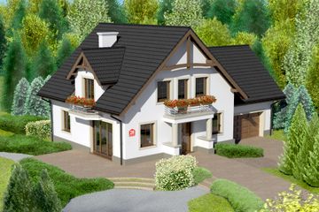  Projekt domu przy Cyprysowej 28 (KRK1266) - projekt domu parterowego z poddaszem - Zdjęcie 1