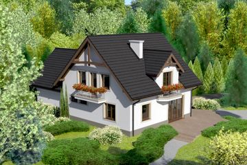  Projekt domu przy Cyprysowej 28 (KRK1266) - projekt domu parterowego z poddaszem - Zdjęcie 2