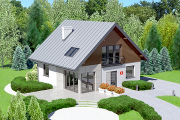  Projekt domu przy Cyprysowej 3 (KRK1217) - projekt domu parterowego z poddaszem - Zdjęcie 1