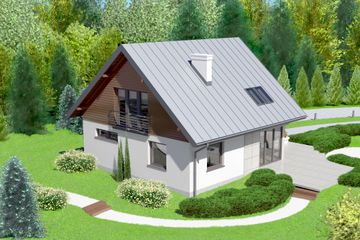  Projekt domu przy Cyprysowej 3 (KRK1217) - projekt domu parterowego z poddaszem - Zdjęcie 2