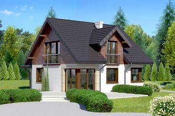  Projekt domu przy Cyprysowej 30 (KRK1272) - projekt domu parterowego z poddaszem - Zdjęcie 2