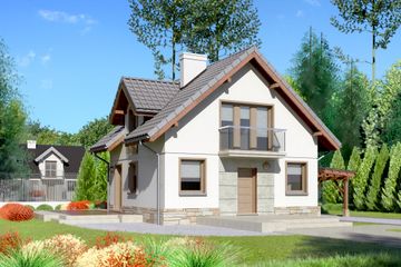  Projekt domu przy Cyprysowej 35 (KRK1299) - projekt domu parterowego z poddaszem - Zdjęcie 1