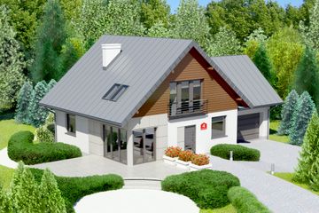  Projekt domu przy Cyprysowej 4 (KRK1221) - projekt domu parterowego z poddaszem - Zdjęcie 1