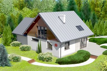  Projekt domu przy Cyprysowej 4 (KRK1221) - projekt domu parterowego z poddaszem - Zdjęcie 2