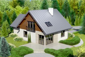  Projekt domu przy Cyprysowej 5 (KRK1222) - projekt domu parterowego z poddaszem - Zdjęcie 2