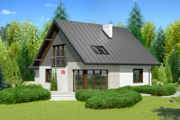  Projekt domu przy Cyprysowej 6 (KRK1226) - projekt domu parterowego z poddaszem - Zdjęcie 2