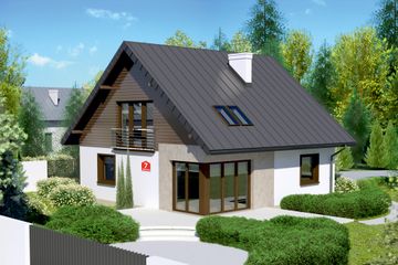  Projekt domu przy Cyprysowej 7 (KRK1224) - projekt domu parterowego z poddaszem - Zdjęcie 1