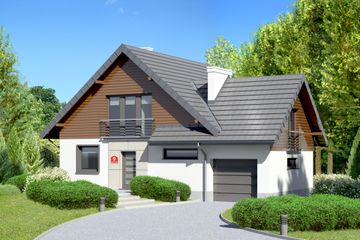 Projekt domu przy Cyprysowej 9 (KRK1223) - projekt domu parterowego z poddaszem - Zdjęcie 1
